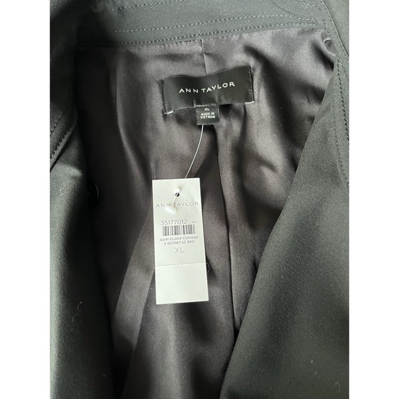 ANN TAYLOR Women's Houndstooth‎ Twill Trend Coat XL Black Beige Pocket Button Up - Picture 16 of 16